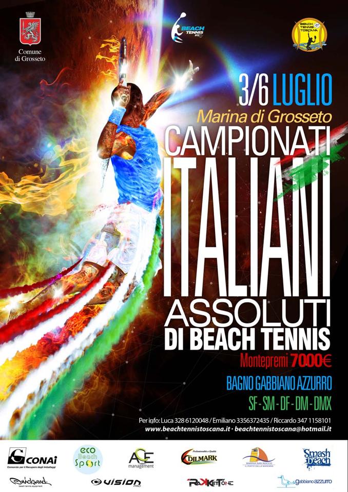 Manifesto Campionati Italiani Assoluti di Beach Tennis 2014 a Marina di Grosseto